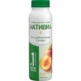 Йогурт АктиБио Яблоко-Персик б/с 1.5% 260г бут