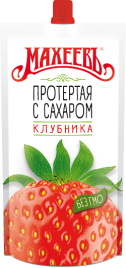 Клубника протёртая с сахаром д/п 300г Махеевъ