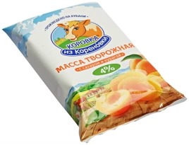 Творожная масса 4% с курагой 180г Кореновская
