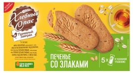 Печенье со злаками полезный завтрак 160г Хлебный Спас