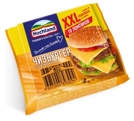 Сыр плавленый Чизбургер XXL 63% 185г ломт