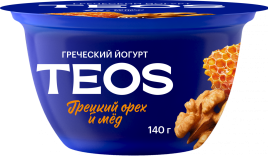 Йогурт Греческий TEOS грец орех/мед 2% 140г