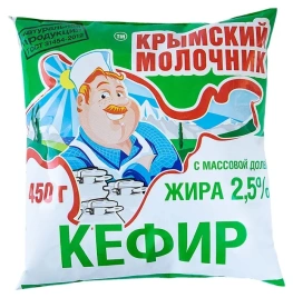 Кефир 2.5% п/эт 0.45л