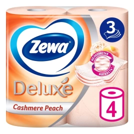 Бумага Deluxe 3сл 4рул Персик Zewa