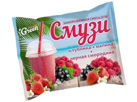 Смесь д/смузи клубн/малина/ч.смор 300г Морозко Грин
