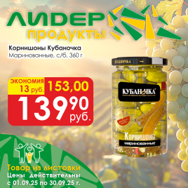 Корнишоны маринованные с/б 360г