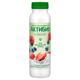 Йогурт АктиБио Ябл-Клубн-Черника б/с 1.5% 260г бут