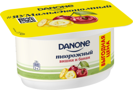 Творожный продукт Вишня банан 1.1% 110г ст