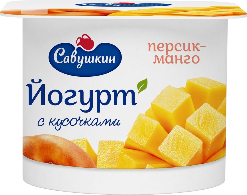 Йогурт Персик-манго 2.0% 120 г пл/ст Савушкин продукт фото 1