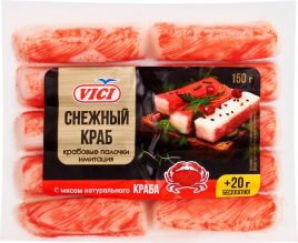 Крабовые палочки охл с мясом натур краба 170 г
