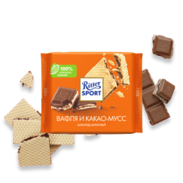 Шоколад молочн с вафлей и какао 100г Ritter Sport