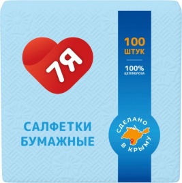 Салфетка Голубая 1-сл 100шт