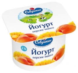 Йогурт Персик-манго 2.0% Савушкин продукт 120 г пл/ст