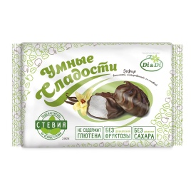 Зефир ванильный глазир со стевией 180гр Умные сладости