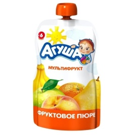 Пюре Мультифрукт 0% 90гр пауч-пак