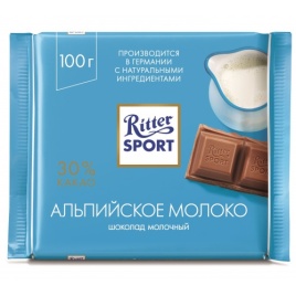 Шоколад молочный с альп мол 100г Ritter Sport