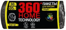 Пакеты д/мусора черные 35л 30шт
