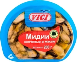 Мидии копч VICI Любо есть в масле 200г