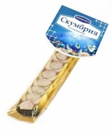 Скумбрия кусочки косичка х/к в/у 200г
