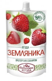 Земляника протертая с сахаром д/п 0.28кг Сибирская ягода