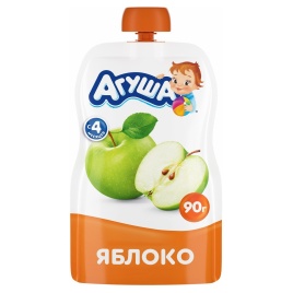 Пюре Яблоко 0% 90гр пауч-пак