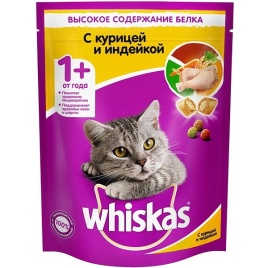 Корм д/котов сухой Курица/Индейка 800г Whiskas