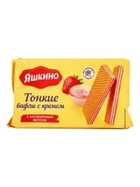 Вафли тонкие с кремом с клубнич.вкусом 144г