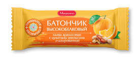Батончик халва Арахисовая с цукат апель глазир 50г Мишкино счастье