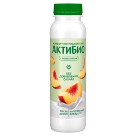 Йогурт АктиБио Яблоко-Персик б/с 1.5% 260г бут