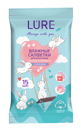 Салфетки влаж освеж д/всей семьи 15шт LURE