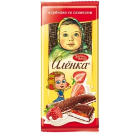 Шоколад Аленка с начинкой клубника со сливками 87 гр