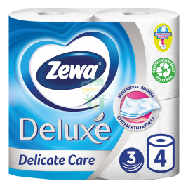 Zewa Deluxe  Белая  3слоя 4 рул