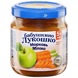 Пюре яблочное с морковью. 100 г  Бабушкино лукошко