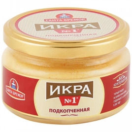 Икра дел мойвы №1 подкопч 180г  Санта Бремор