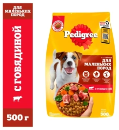 Корм д/собак м/пород сухой Говядина 500г