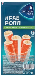 Крабовый ролл имитация с сыром и зеленью охл 180г