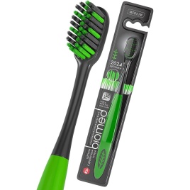 Зубная щетка Biomed Black с древес углем сред