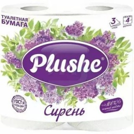 Бумага туалетная Deluxe Light 4шт*15м 3-х сл Сирень