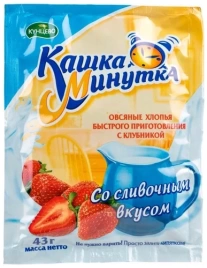 Каша Овсяная Клубника/сливки Минутка 43г