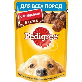 Корм д/собак Говядина 85г пауч  Pedigree