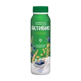 Йогурт АктиБио Черника-5Зл-Сем Льна 1.6% 260г бут