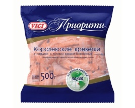 Королевские креветки в панцире в/м 30/40 500г Vici