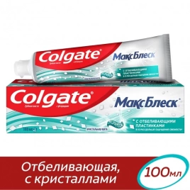 Зубная паста Colgate Макс блеск отбел пластины КристлМята 100мл