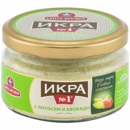 Икра мойвы дел №1 с лососем и авокадо 180г