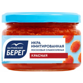 Икра аналоговая красная 220 г стекло синяя крышка Балтийский Берег