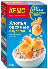 Хлопья Овсяные с курагой 300гр