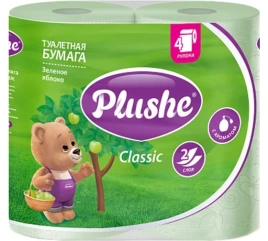 Бумага Classic Зеленое яблоко 2-х сл 4шт Plushe