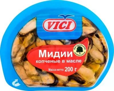 Мидии копч VICI Любо есть в масле 200г фото 2