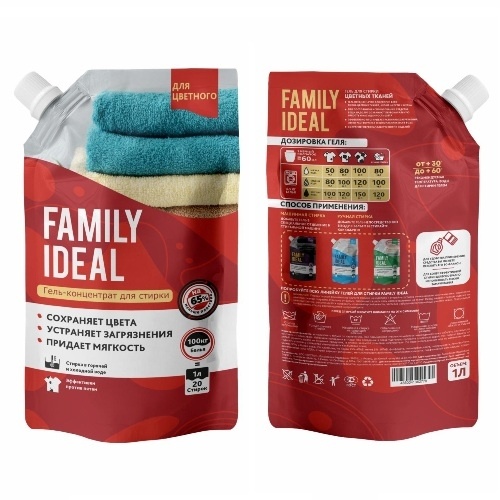 Гель д/стирки Color 1л Family Ideal фото 1