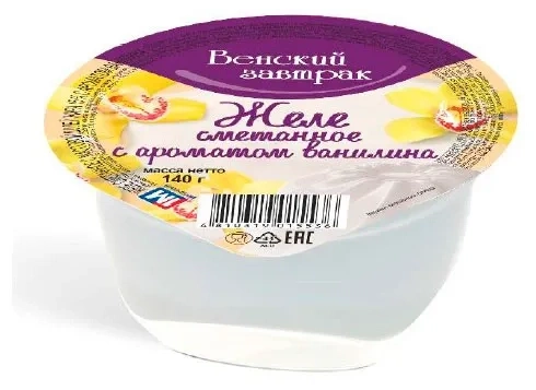 Желе сметан ВенскийЗавтрак Ванилин 15% 140г фото 1